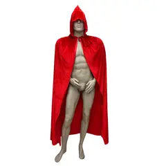 GENERICO - CAPA DISFRAZ TERCIOPELO ROJA DIABLO DIABLA VAMPIRO DRACULA 140CM