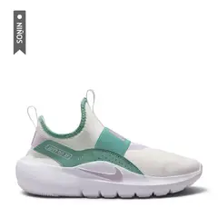 NIKE - Tenis Flex Runner 4 Gs Niño-Beige/Verde