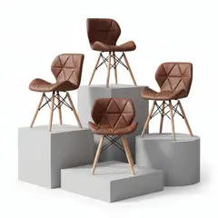 ENTRE NOS HOME - Silla De Diseño Mariposa Chocolate Altura 75cm Estilo Único x4