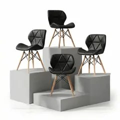 ENTRE NOS HOME - Silla De Diseño Mariposa Negra Altura 75cm Estilo Único x4
