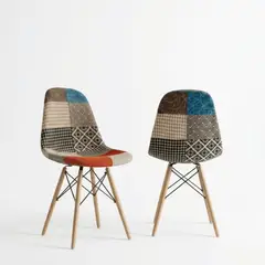 ENTRE NOS HOME - Silla De Diseño Prisma Patchwork Altura 82cm Soporta Hasta 110kg x2