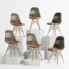 ENTRE NOS HOME - Silla De Diseño Prisma Patchwork Altura 82cm Soporta Hasta 110kg x6