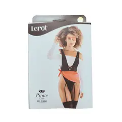 PROVOCAME - Disfraz Femenino Sexy Pirata Lenceria Erotica Mujer Lerot S-M con Medias