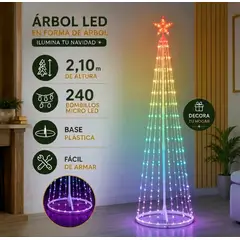 AMERICO SHOP - Árbol de Navidad Pino 210M Tiras Led Luces Estrella