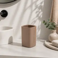 ESEENZA - Vaso Porta Cepillos Essenza Poliresina Café