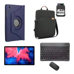 GENERICO - Forro Estuche 360 Giratorio + Teclado + Mouse + Vidrio + Bolso Compatible Con HONOR PAD X8A AZUL