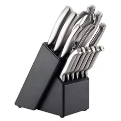 GENERICO - Cuchillos De Cocina 15 Piezas Con Base De Madera