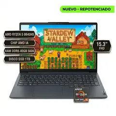 Lenovo - PORTATIL 15AHP10, AMD RYZEN 5 8640HS, CHIP AMD IA, RAM DDR5 40GB 5600, SSD 1TB 15.3"FHD