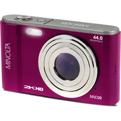 GENERAL - Minolta MND20 Cámara Digital Magenta 44MP 2.7K 16x Zoom 32GB