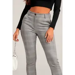 TRUCCOS JEANS - Pantalón Clásico Cuadros Tiro Alto Marca Trucco´s