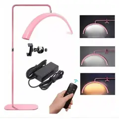 ZHOPI CO - Lampara Media Luna Luz Led Profesional Para Estética Con Base De Piso