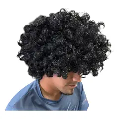 GENERICO - Peluca afro crespa accesorio disfraz halloween unisex