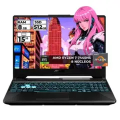 ASUS - PORTATIL TUF FA506NCG-HN204 AMD RYZEN 7 7445HS 8GB 512GB 15,6" GEFORCE RTX 3050 BLACK