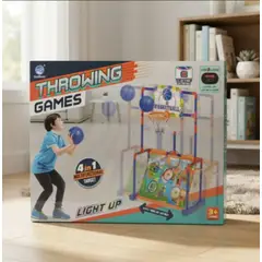 INFANTILES CAJUROMIX - Juego De Baloncesto Y Lanzamiento 4 En 1 Con Luz Y Sonido