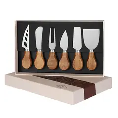 TRIPLE CLEAN - Set de 6 cortadores de queso plateados