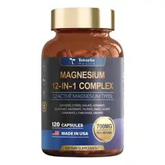 NATURAL MEDICINE - Magnesium 12 en 1 Complex - Músculos, Cerebro y Corazón x 120 capsulas