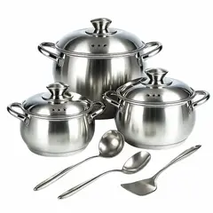 SWISSHOME - Batería Cocina Juego Ollas Acero Quirúrgico 369l