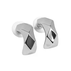 GENERICO - Aretes Plata Duo Color Plateado Diseño Elegante y Versátil para Mujer