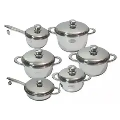 SWISSHOME - Juego De Ollas Acero Quirúrgico Bateria De Cocina 12 Pcs
