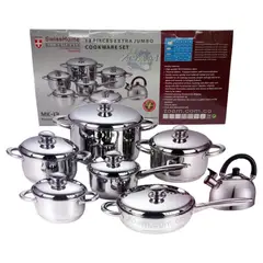 SWISSHOME - Juego De Ollas Acero Quirúrgico Bateria De Cocina 13 Pcs