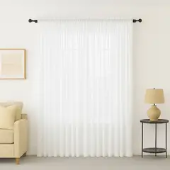 GENERICO - Cortina en Velo Muselina 400cm de Ancho X 220cm Alto Blanco Entero