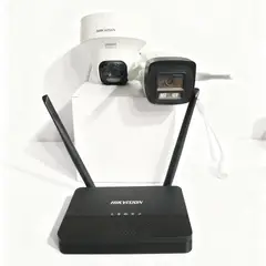 HIKVISION - Kit 2 Cámaras Wifi Bala + Domo Pt Nvr Interior Easylink 4mp Color Blanco