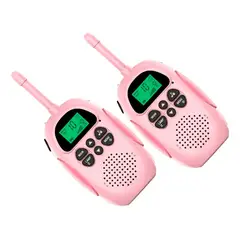 GENERICO - 2 Walkie Talkies Intercomunicadores Recargables Exteriores Rosa