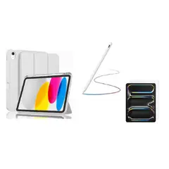 GENERICO - Estuche Smart Case Con Lápiz y Vidrio Compatible Con Ipad A16