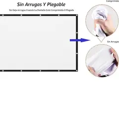 GENERICO - Pantalla De Proyector De 304,8 Cm 16:9, Plegable Antiarruga Marca Mdbebbron