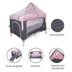 PRIORI - Cuna Corral Colecho Bebé Madison Plus Rosa