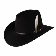 SM ECOMMERCE - Sombrero Vaquero En Paño Con Pluma