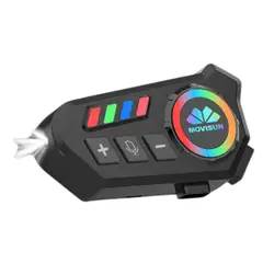 MOVISUN - Intercomunicador Para Casco De Moto KY-600 Con Linterna