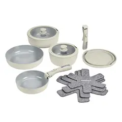 CUISINART - Set de Ollas 13 Pzs Clicksmart mango desmontable D53C-13BG de Cuisinart®