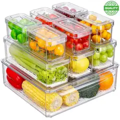 ONE PIXEL - Organizador Nevera Cocina Set 10 Contenedores Con Tapa