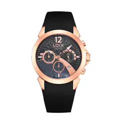 LOIX - Reloj Para Mujer Elegante Clasica LA1136 Negro Con Detalles Dorados