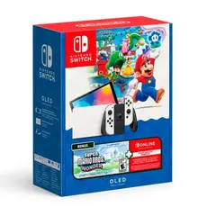 NINTENDO SWITCH - Consola OLED 64GB Blanca Edición Super Mario Bros. Wonder Versión Americana