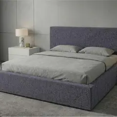 RTA DESIGN - Cama Mecy Lift 140, Gris Oscuro, con Almacenamiento Hidráulico Tapizada