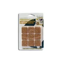 FERRENOVO - Corchos Adhesivos Cuadrados 25 x 25 mm 27 Unds