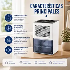HOGAR DE MIS SUENOS - Extractor De Humedad Eléctrico Portátil 1L Apagado Automático
