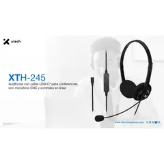 XTECH - Audífonos con cable USB-C® para conferencias