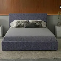 RTA MUEBLES - Cama Mecy Lift 160, Gris Oscuro, con Almacenamiento Hidráulico Tapizada