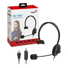 GENIUS - Diadema Hs-100u Usb Monoaural Con Microfono Negro