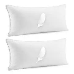 ENERGY PLUS - Set x2 Almohada Pluma de Pato King Size 90x50 Suavidad Premium