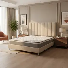 KAIU HOME - Combo Zoe Beige Doble 140X190 Cm Colchon + Base Cama + Cabecero