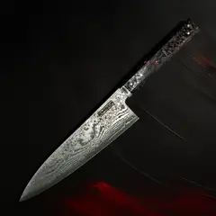 EMBER - Cuchillo Chef Esparta 8 - Acero S35VN Damasco - Blanco