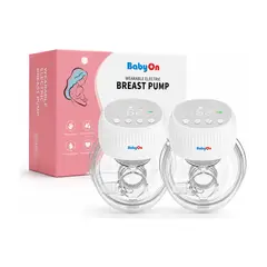 BABY ON - Extractor De Leche Eléctrico DOBLE Manos Libres DG MAX — Cómodo Y Recargable