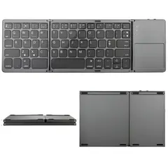 AMERICAN GENERICS - Teclado AS-1008 Bluetooth Plegable Ultrafino Con Panel Táctil