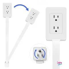 JAYSTORE - Extensor Tomacorriente Doble Modular Polo A Tierra Multitoma