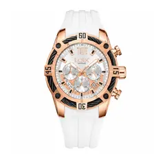 LOIX - Reloj Para Hombre Elegante Deportivo LA2146 Blanco Con Detalles Oro Rosa