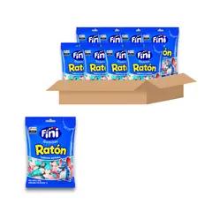 FINI - Dulces Gomas Ratón Lisos Surtidos 8und X80g